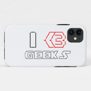 I Heart Geeks ASCII ART Case-Mate iPhone Case