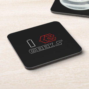 I Heart Geeks ASCII ART Coaster
