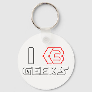 I Heart Geeks ASCII ART Key Ring