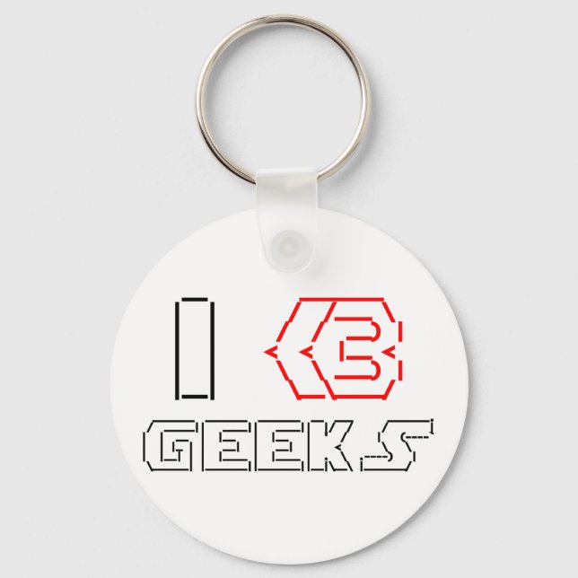 I Heart Geeks ASCII ART Key Ring (Front)