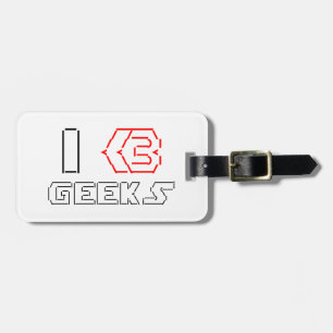 I Heart Geeks ASCII ART Luggage Tag