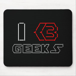 I Heart Geeks ASCII ART Mouse Pad