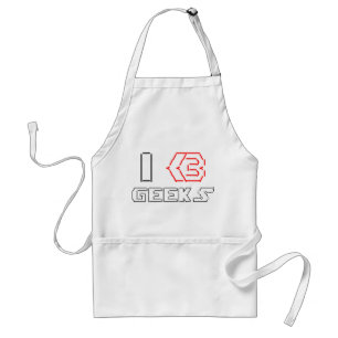 I Heart Geeks ASCII ART Standard Apron