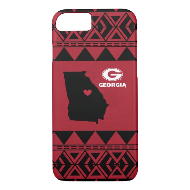 I Heart Georgia State | Tribal Pattern Case-Mate iPhone Case (Back)
