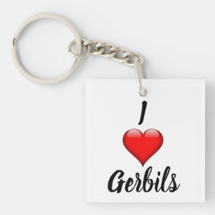 I Heart Gerbils Keychain
