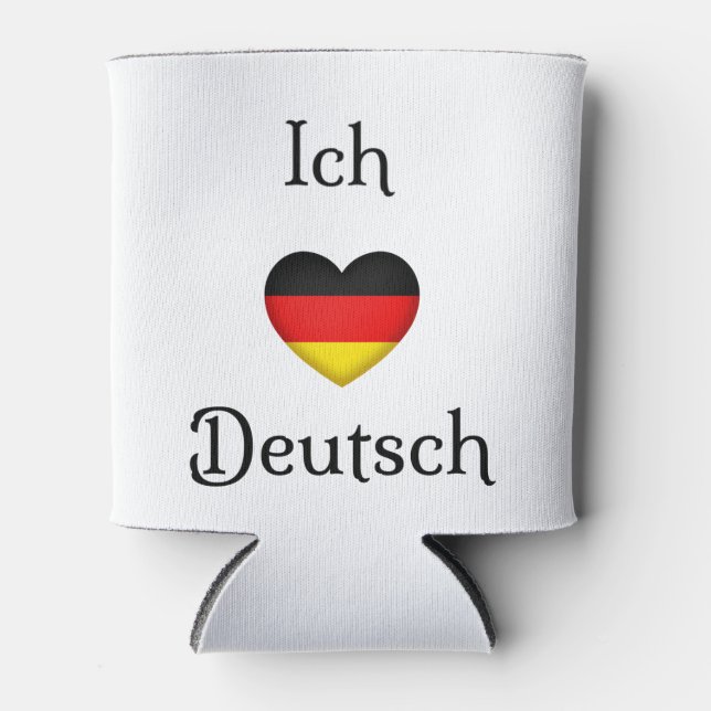 "I Heart German" Favourite Language School Subject Can Cooler (Front)