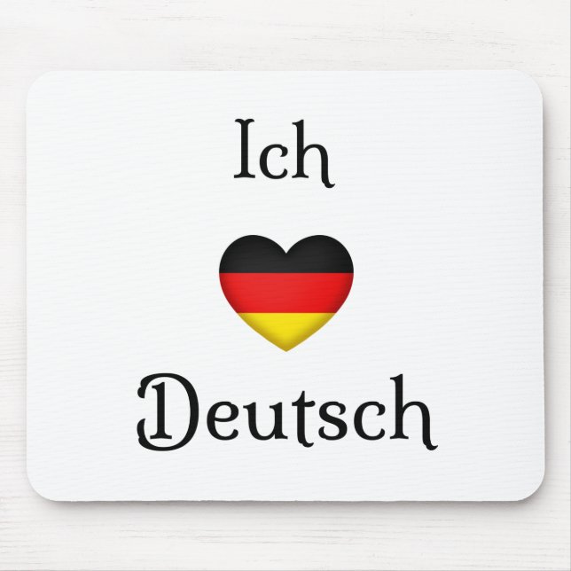 "I Heart German" Favourite Language School Subject Mouse Pad (Front)