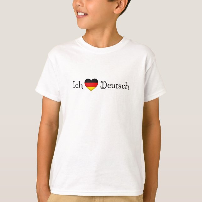 "I Heart German" Favourite Language School Subject T-Shirt (Front)