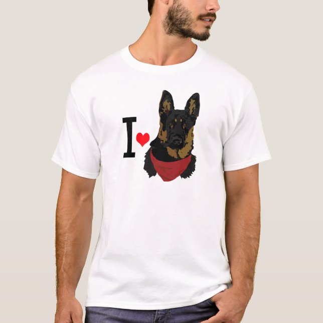 I Heart German Shepherd I love Shepards T-Shirt (Front)