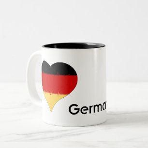 I Heart Germany German Flag Deutschland Two-Tone Coffee Mug