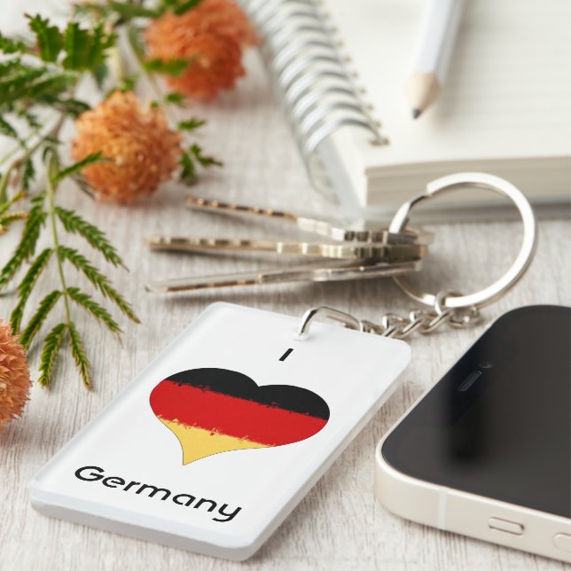 I Heart Germany German Flag  Key Ring (Front Right)