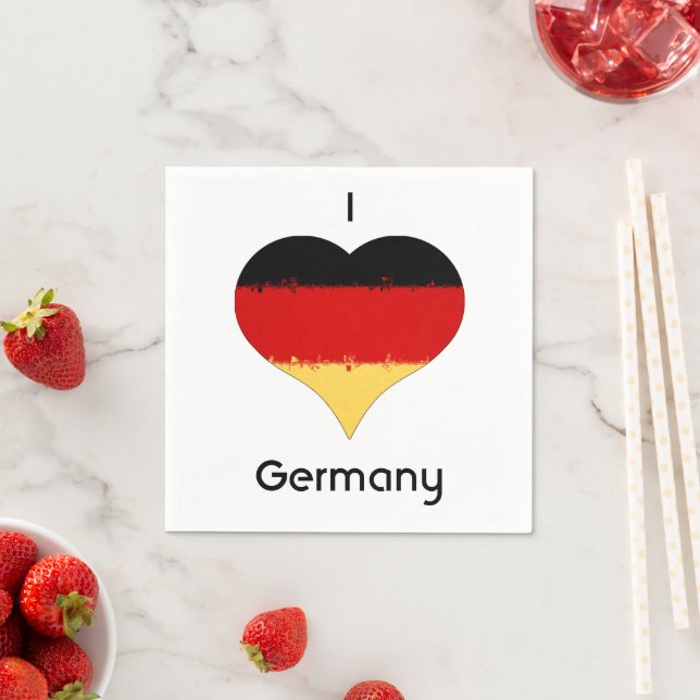 I Heart Germany German Flag  Napkin (Insitu)