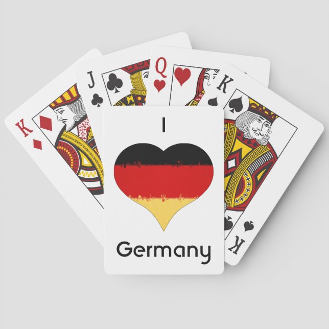I Heart Germany German Flag  Playing Cards (Back)