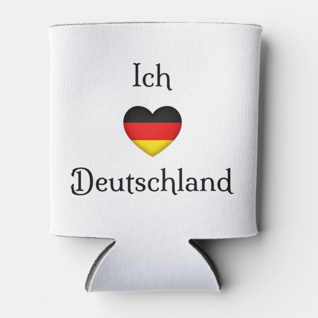 "I Heart Germany" German Pride World Traveller Can Cooler (Front)