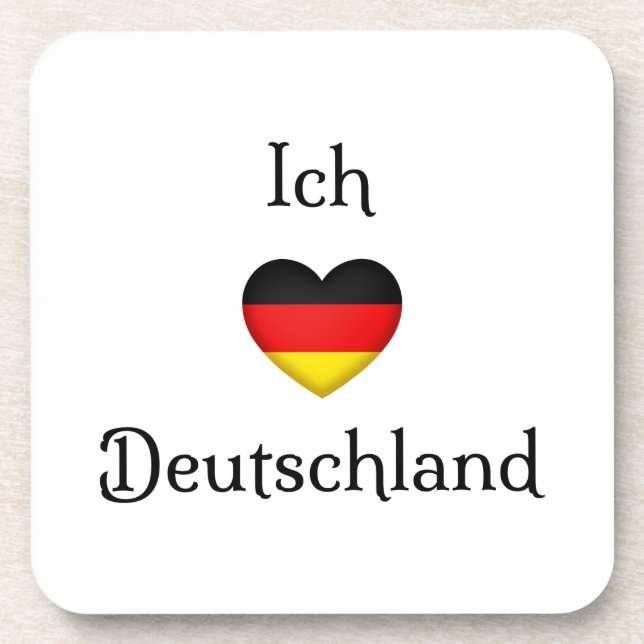 "I heart Germany" German Pride World Traveller Coaster (Front)