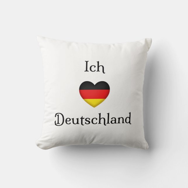 "I heart Germany" German Pride World Traveller Cushion (Front)