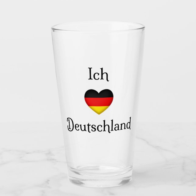"I Heart Germany" German Pride World Traveller Glass (Front)