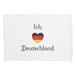 "I heart Germany" "Ich Liebe Deutschland" Pillow C Pillowcase