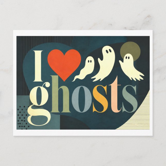 "I [Heart] Ghosts" Postcard (Front)
