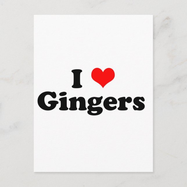 I Heart Gingers Postcard (Front)