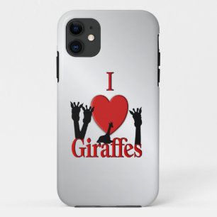 I Heart Giraffes Silver Case-Mate iPhone Case