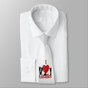 I Heart Giraffes Silver Tie