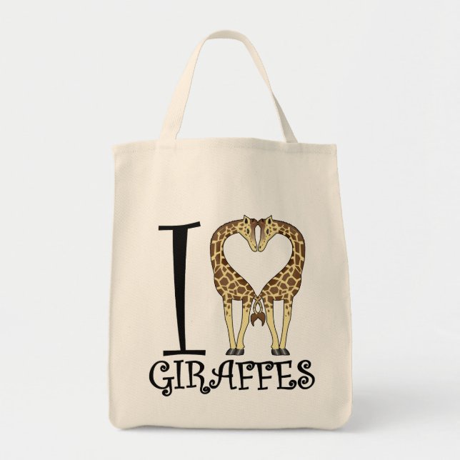 I Heart Giraffes Tote Bag (Front)