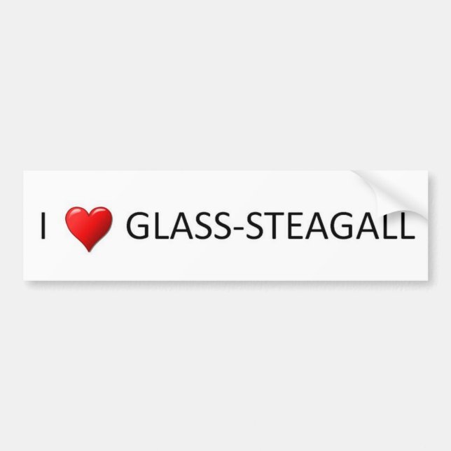 I Heart Glass Steagall Bumper Sticker (Front)