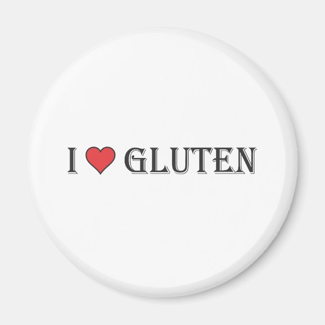 I Heart Gluten - Clear Background Magnet (Front)