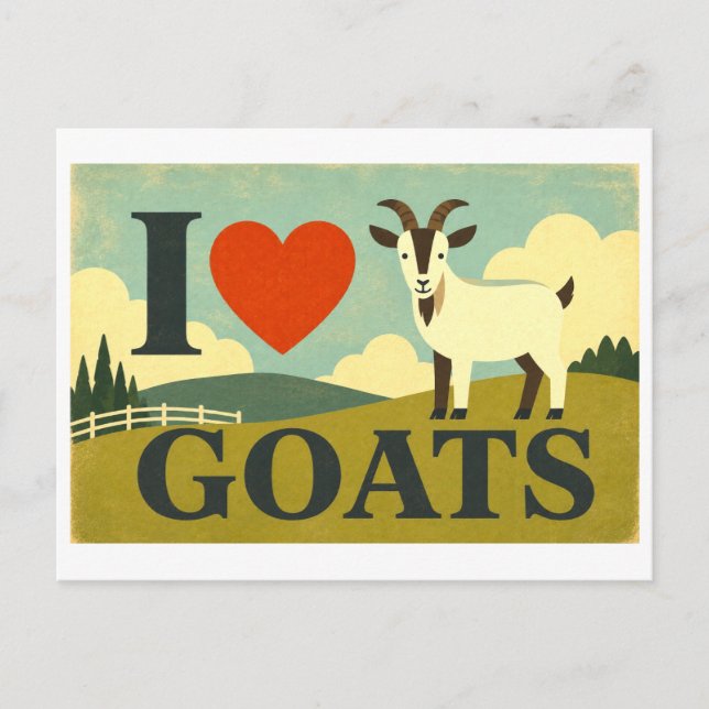 "I [Heart] Goats" Postcard (Front)