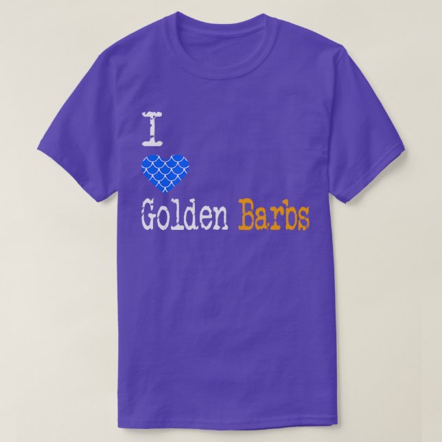 I Heart Golden Barbs Love Golden Barb Fish Puntius T-Shirt (Design Front)