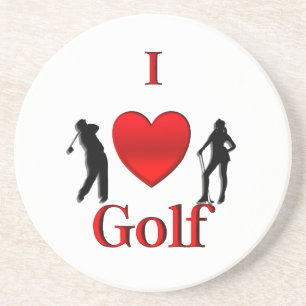 I Heart Golf Coaster