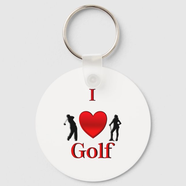 I Heart Golf Key Ring (Front)