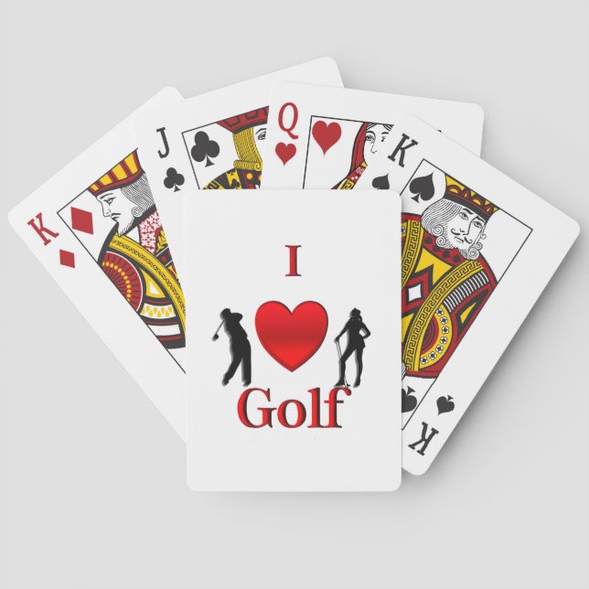 I Heart Golf Playing Cards (Back)