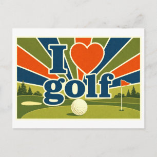 "I [Heart] Golf" Postcard