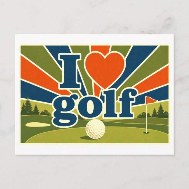 "I [Heart] Golf" Postcard (Front)
