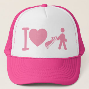 I Heart Golfing Golf Pink White Women's Ball Cap