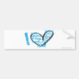 I Heart Graffiti Aqua Bumper Sticker