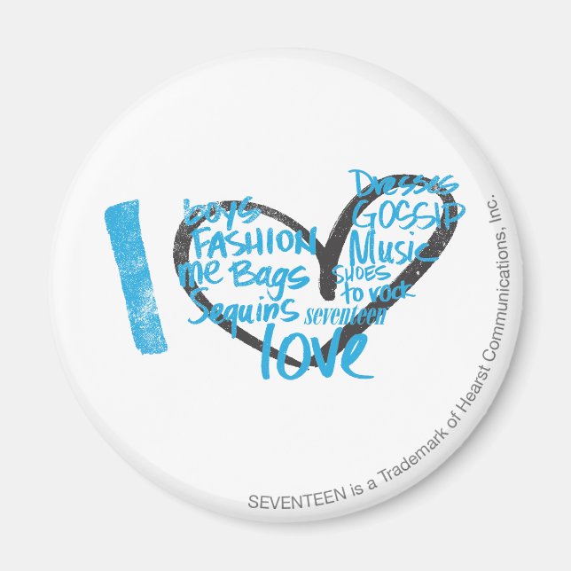 I Heart Graffiti Aqua Magnet (Front)