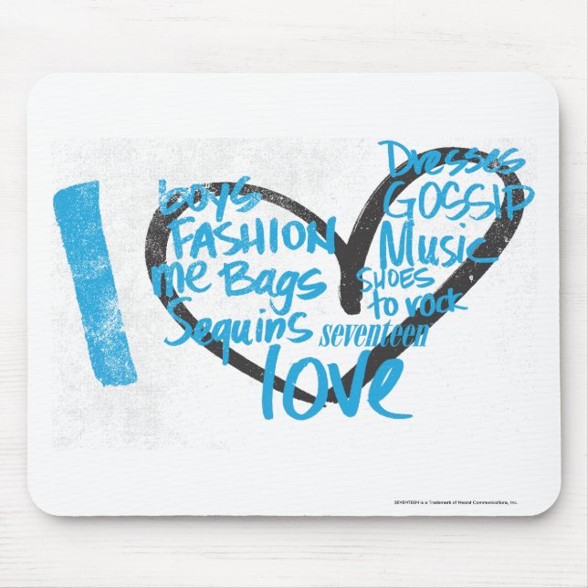 I Heart Graffiti Aqua Mouse Pad (Front)