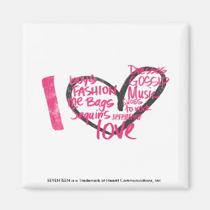 I Heart Graffiti Magenta Magnet