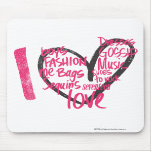 I Heart Graffiti Magenta Mouse Pad