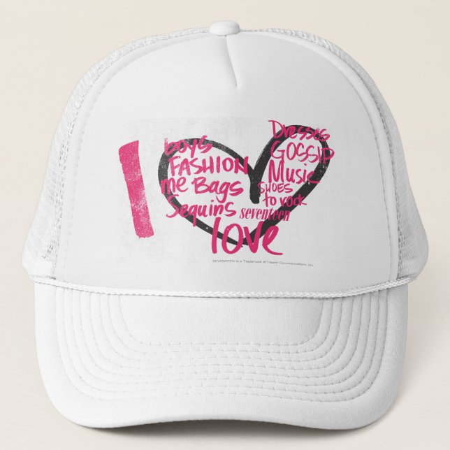 I Heart Graffiti Magenta Trucker Hat (Front)