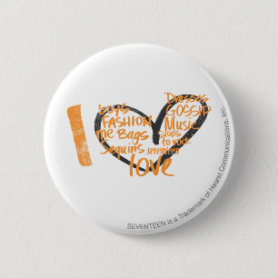 I Heart Graffiti Orange 6 Cm Round Badge