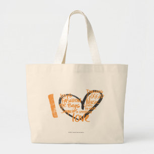 I Heart Graffiti Orange Large Tote Bag