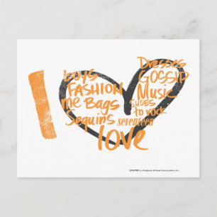 I Heart Graffiti Orange Postcard