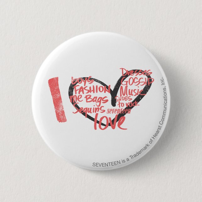 I Heart Graffiti Pink 6 Cm Round Badge (Front)