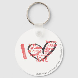 I Heart Graffiti Pink Key Ring
