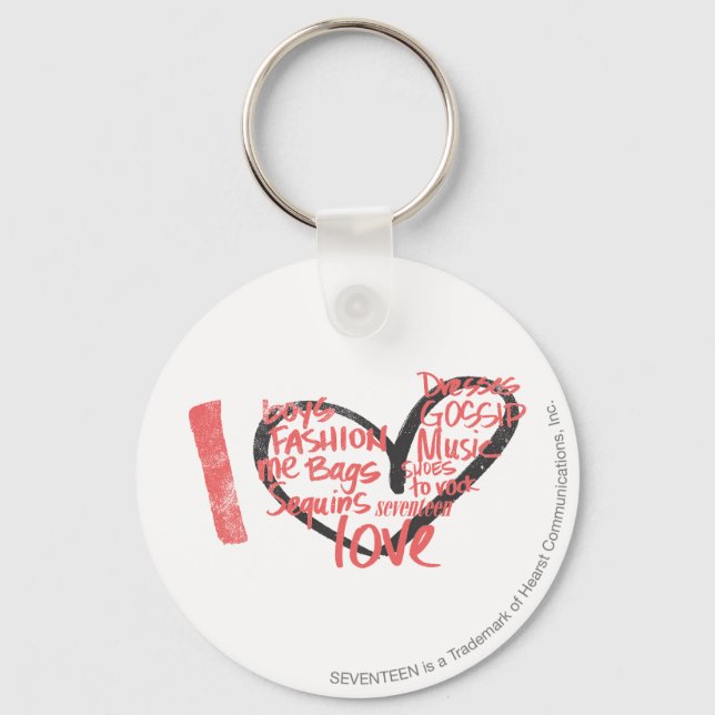 I Heart Graffiti Pink Key Ring (Front)