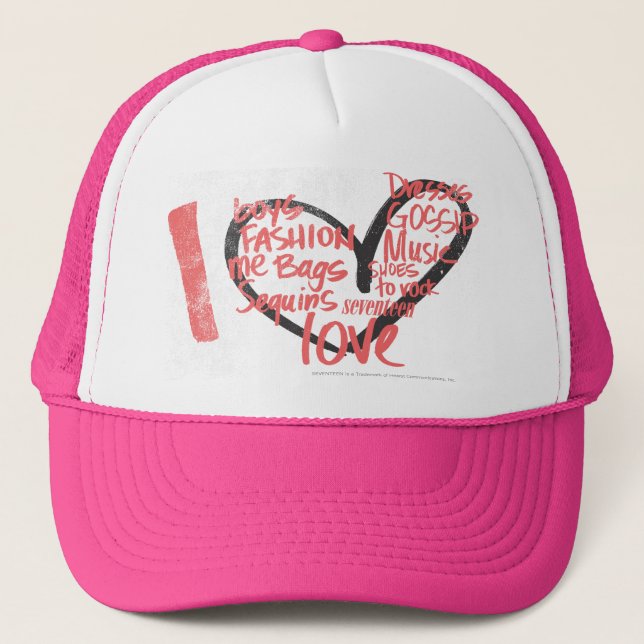 I Heart Graffiti Pink Trucker Hat (Front)
